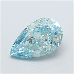 Picture of Lab Grown Diamond 1.42 Carats, Pear with  Cut, Fancy Vivid Blue Color, VVS1 Clarity and Certified by IGI