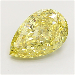 Picture of Lab Grown Diamond 3.51 Carats, Pear with  Cut, Fancy Yellow Color, VS2 Clarity and Certified by IGI