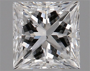 Picture of Natural Diamond 0.51 Carats, Princess with  Cut, F Color, SI1 Clarity and Certified by GIA