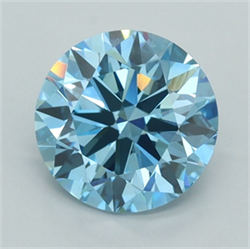 Picture of Lab Grown Diamond 2.01 Carats, Round with Excellent Cut, Fancy Vivid Blue Color, VVS2 Clarity and Certified by IGI