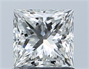 Natural Diamond 1.00 Carats, Princess with  Cut, H Color, VVS1 Clarity and Certified by GIA