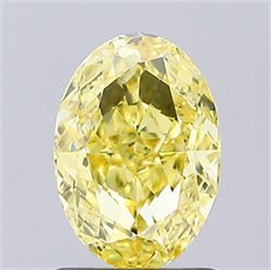 Picture of Lab Grown Diamond 1.31 Carats, Oval with  Cut, Fancy Intense Yellow Color, VVS2 Clarity and Certified by IGI