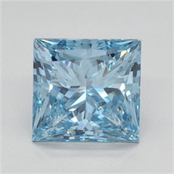 Picture of Lab Grown Diamond 1.52 Carats, Princess with  Cut, Fancy Vivid Blue Color, VS1 Clarity and Certified by IGI