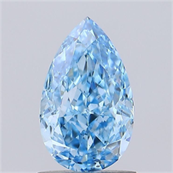 Picture of Lab Grown Diamond 1.27 Carats, Pear with  Cut, Fancy Vivid Blue Color, VS1 Clarity and Certified by IGI