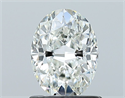 Natural Diamond 0.90 Carats, Oval with  Cut, H Color, SI1 Clarity and Certified by GIA