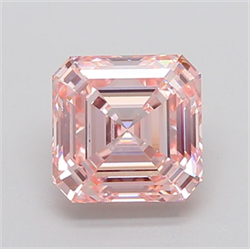 Picture of Lab Grown Diamond 4.84 Carats, Asscher with  Cut, Fancy Intense Pink Color, VS1 Clarity and Certified by IGI