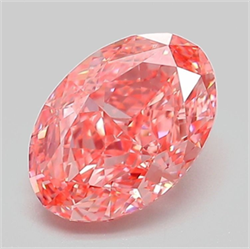 Picture of Lab Grown Diamond 2.08 Carats, Oval with  Cut, Fancy Vivid Pink Color, VVS2 Clarity and Certified by IGI