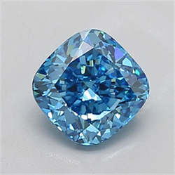 Picture of Lab Grown Diamond 1.52 Carats, CUSHION MODIFIED with  Cut, Fancy Vivid Blue Color, VS1 Clarity and Certified by IGI