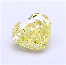 Picture of Lab Grown Diamond 1.73 Carats, Heart with  Cut, Fancy Intense Yellow Color, VS1 Clarity and Certified by IGI