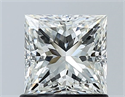 Natural Diamond 1.00 Carats, Princess with  Cut, H Color, VS1 Clarity and Certified by GIA