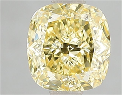 Picture of Lab Grown Diamond 1.57 Carats, CUSHION MODIFIED with  Cut, Fancy Vivid Yellow Color, VVS2 Clarity and Certified by IGI