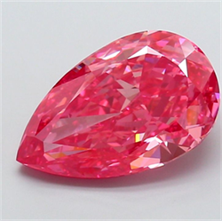 Picture of Lab Grown Diamond 6.40 Carats, Pear with  Cut, Fancy Vivid Pink Color, VS1 Clarity and Certified by IGI