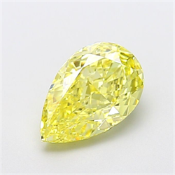 Picture of Lab Grown Diamond 2.10 Carats, Pear with  Cut, Fancy Intense Yellow Color, VS1 Clarity and Certified by IGI