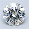 Natural Diamond 4.09 Carats, Round with Excellent Cut, F Color, SI1 Clarity and Certified by GIA