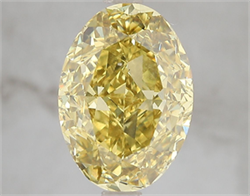 Picture of Lab Grown Diamond 5.01 Carats, Oval with  Cut, Fancy Vivid Yellow Color, VS2 Clarity and Certified by IGI