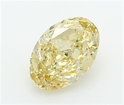 Picture of Lab Grown Diamond 1.30 Carats, Oval with  Cut, Fancy Intense Yellow Color, VVS2 Clarity and Certified by IGI