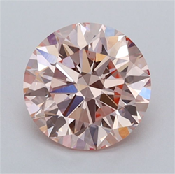 Picture of Lab Grown Diamond 1.51 Carats, Round with Ideal Cut, Fancy Intense Pink Color, VS1 Clarity and Certified by IGI