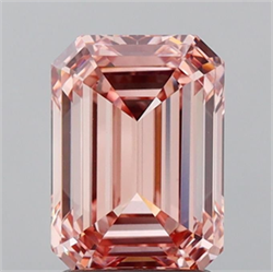 Picture of Lab Grown Diamond 2.15 Carats, Emerald with  Cut, Fancy Intense Pink Color, VS1 Clarity and Certified by IGI