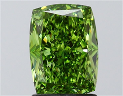 Picture of Lab Grown Diamond 2.07 Carats, CUSHION MODIFIED with  Cut, Fancy Vivid Green Color, VVS2 Clarity and Certified by IGI