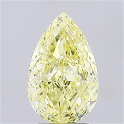 Picture of Lab Grown Diamond 1.78 Carats, Pear with  Cut, Fancy Intense Yellow Color, VVS1 Clarity and Certified by IGI