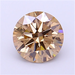 Picture of Lab Grown Diamond 1.59 Carats, Round with Ideal Cut, Fancy Light Brown Color, VVS2 Clarity and Certified by IGI