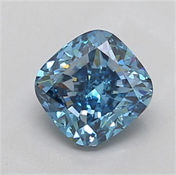 Picture of Lab Grown Diamond 1.55 Carats, CUSHION MODIFIED with  Cut, Fancy Vivid Blue Color, VS1 Clarity and Certified by IGI