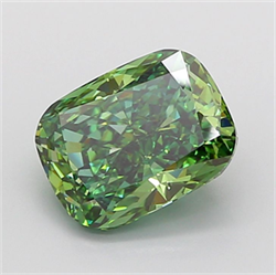 Picture of Lab Grown Diamond 5.65 Carats, Cushion with  Cut, Fancy Vivid Green Color, VS1 Clarity and Certified by IGI