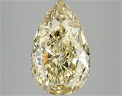 Picture of Lab Grown Diamond 5.10 Carats, Pear with  Cut, Fancy Vivid Yellow Color, VS2 Clarity and Certified by IGI