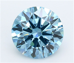 Picture of Lab Grown Diamond 5.04 Carats, Round with Ideal Cut, Fancy Vivid Blue Color, VS1 Clarity and Certified by IGI