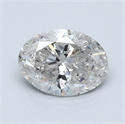Natural Diamond 1.00 Carats, Oval with  Cut, H Color, I1 Clarity and Certified by GIA
