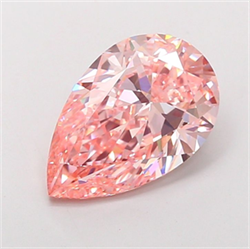 Picture of Lab Grown Diamond 5.01 Carats, Pear with  Cut, Fancy Vivid Pink Color, VS1 Clarity and Certified by IGI