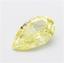 Picture of Lab Grown Diamond 1.58 Carats, Pear with  Cut, Fancy Yellow Color, VVS2 Clarity and Certified by IGI