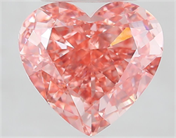 Picture of Lab Grown Diamond 5.81 Carats, Heart with  Cut, Fancy Vivid Pink Color, VVS2 Clarity and Certified by IGI