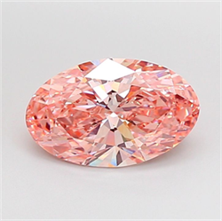 Picture of Lab Grown Diamond 3.01 Carats, Oval with  Cut, Fancy Intense Pink Color, VS1 Clarity and Certified by IGI