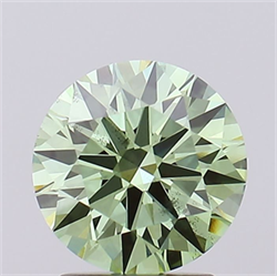 Picture of Lab Grown Diamond 2.05 Carats, Round with Ideal Cut, Fancy Vivid Green Color, VS2 Clarity and Certified by IGI
