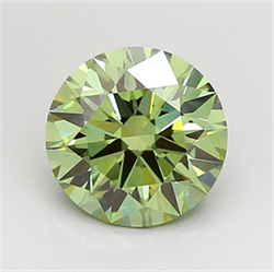 Picture of Lab Grown Diamond 2.03 Carats, Round with Ideal Cut, Fancy Vivid Green Color, VS1 Clarity and Certified by IGI