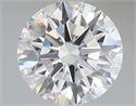 Lab Grown Diamond 3.09 Carats, Round with Ideal Cut, E Color, VVS2 Clarity and Certified by IGI