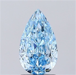 Picture of Lab Grown Diamond 1.73 Carats, Pear with  Cut, Fancy Vivid Blue Color, VS1 Clarity and Certified by IGI