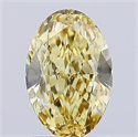 Lab Grown Diamond 1.69 Carats, Oval with  Cut, Fancy Yellow Color, VS1 Clarity and Certified by IGI