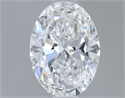 Natural Diamond 0.60 Carats, Oval with  Cut, D Color, VS2 Clarity and Certified by GIA