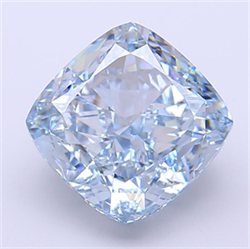 Picture of Lab Grown Diamond 4.26 Carats, CUSHION MODIFIED with  Cut, Fancy Intense Blue Color, VS1 Clarity and Certified by IGI