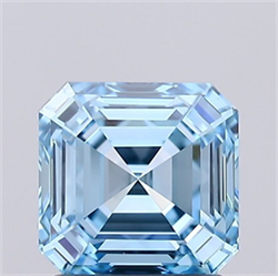 Picture of Lab Grown Diamond 1.59 Carats, Asscher with  Cut, Fancy Vivid Blue Color, VS1 Clarity and Certified by IGI