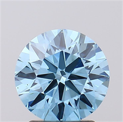 Picture of Lab Grown Diamond 2.04 Carats, Round with Excellent Cut, Fancy Vivid Blue Color, VS1 Clarity and Certified by IGI