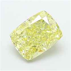 Picture of Lab Grown Diamond 1.54 Carats, CUSHION MODIFIED with  Cut, Fancy Intense Yellow Color, VVS2 Clarity and Certified by IGI