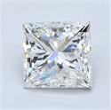 Natural Diamond 1.90 Carats, Princess with  Cut, G Color, VS1 Clarity and Certified by GIA