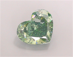 Picture of Lab Grown Diamond 3.86 Carats, Heart with  Cut, Fancy Vivid Green Color, VS1 Clarity and Certified by IGI