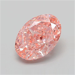 Picture of Lab Grown Diamond 2.73 Carats, Oval with  Cut, Fancy Vivid Pink Color, VVS2 Clarity and Certified by IGI