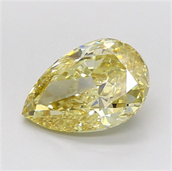 Picture of Lab Grown Diamond 2.21 Carats, Pear with  Cut, Fancy Yellow Color, VS1 Clarity and Certified by IGI