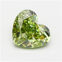 Picture of Lab Grown Diamond 1.51 Carats, Heart with  Cut, Fancy Vivid Green Color, VS1 Clarity and Certified by IGI
