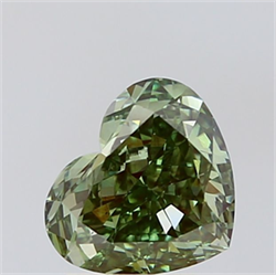 Picture of Lab Grown Diamond 2.01 Carats, Heart with  Cut, Fancy Vivid Green Color, VS1 Clarity and Certified by IGI